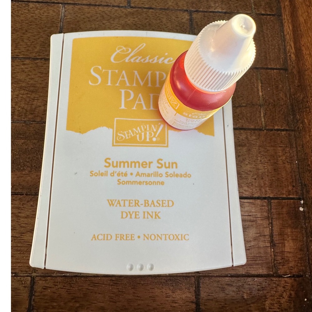 Stampin Up Summer Sun Classic Stampin Pad and Ink Refill Set Water Based Dye Ink